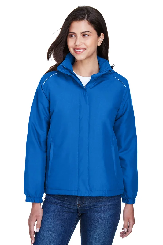 Core 365 Womens Brisk Full Zip Hooded Jacket - True Royal Blue