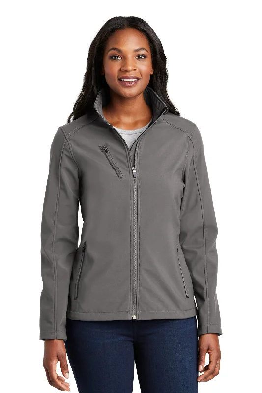 Port Authority Womens Welded Wind & Water Resistant Full Zip Jacket - Deep Smoke Grey - Closeout