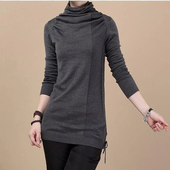 Dark gray Basic tunic sweater shirt