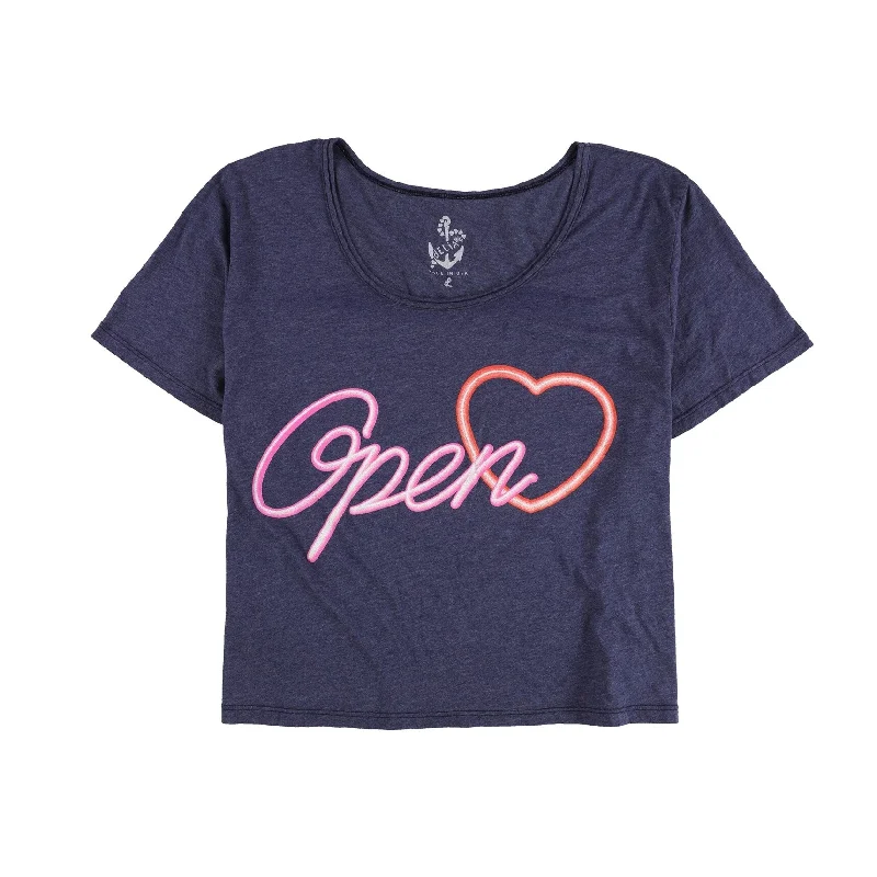 dELiA*s Womens Open Heart Graphic T-Shirt, Blue, Large