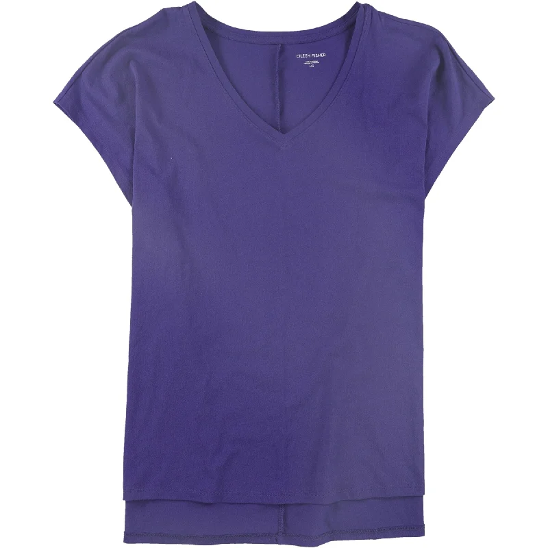 Eileen Fisher Womens Organic Basic T-Shirt, Purple, Medium