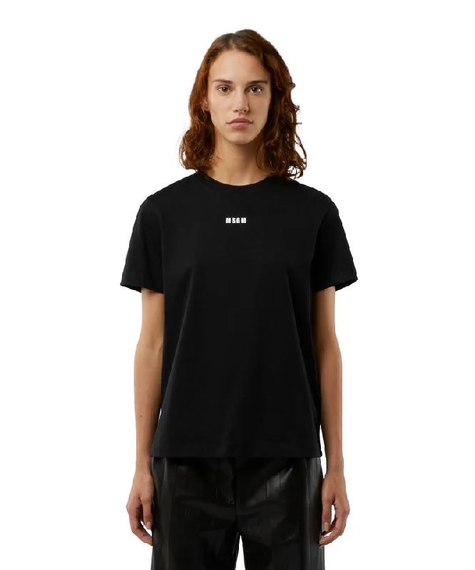 Cotton T-shirt with micro logo BLACK