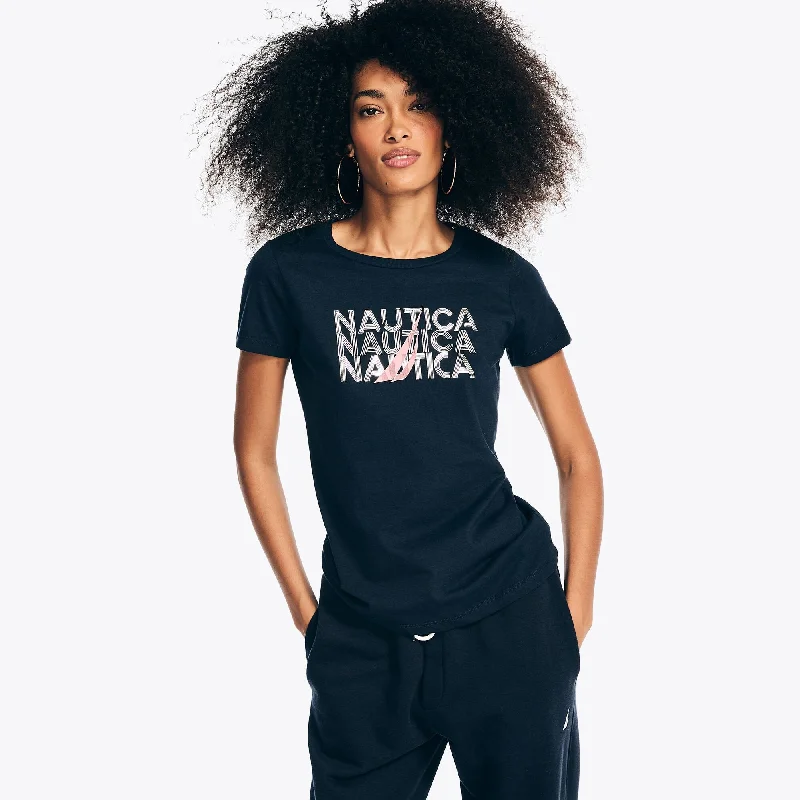 Nautica Womens J-Class Foil Graphic T-Shirt