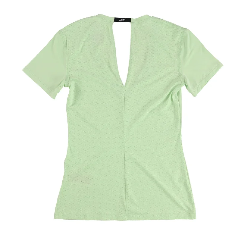 Reebok Womens Activchill V-Back Basic T-Shirt, Green, XX-Small