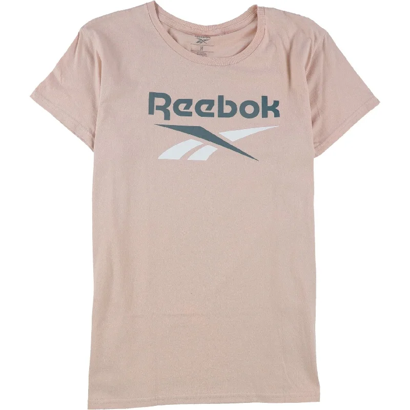 Reebok Womens Logo Graphic T-Shirt, Pink, Small