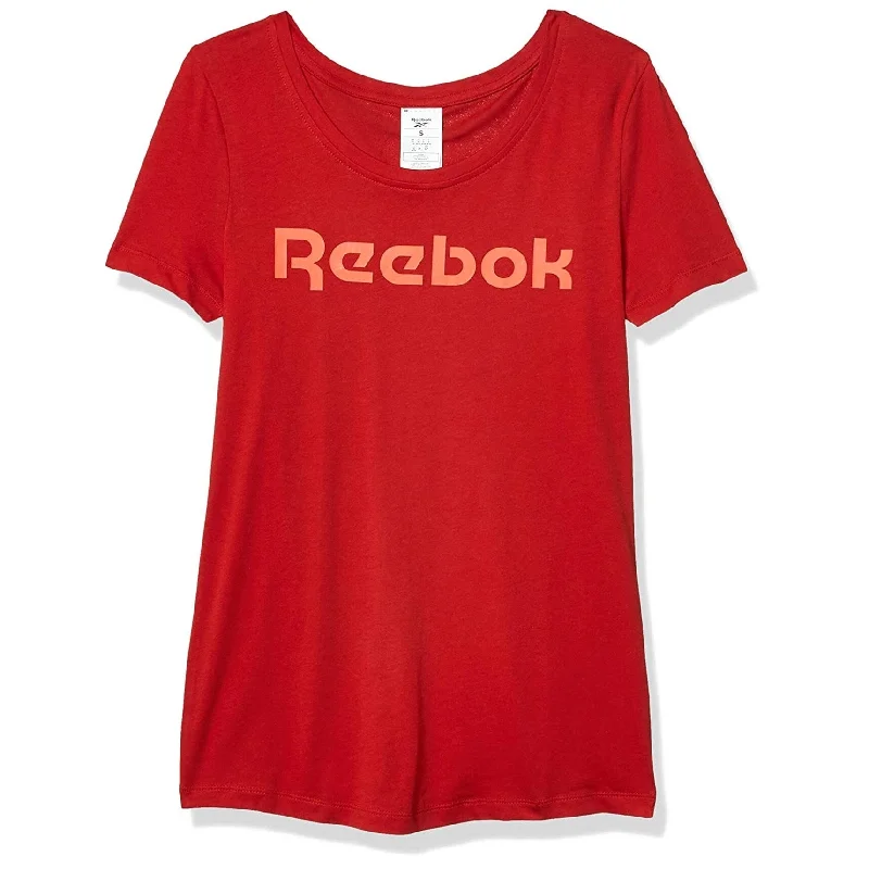 Reebok Womens TE Graphic T-Shirt, Red, Small