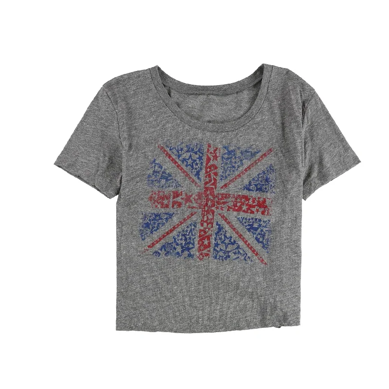 Tags Weekly Womens Flag Star Graphic T-Shirt, Grey, Large