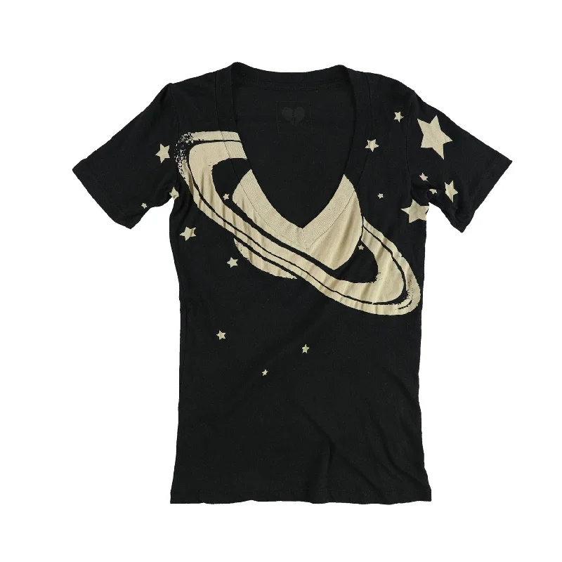 Urban Outfitters Womens Planet Stars Graphic T-Shirt, Black, X-Small