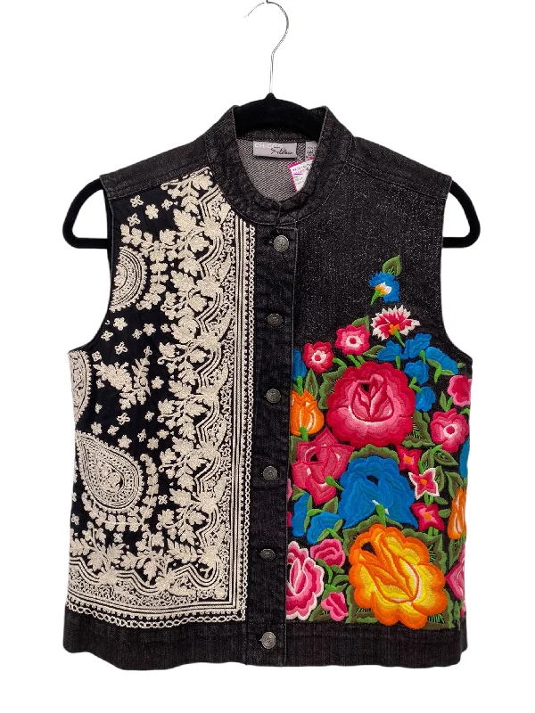 Chico's Misses Size Chico's 0 (4) Black Floral Vest