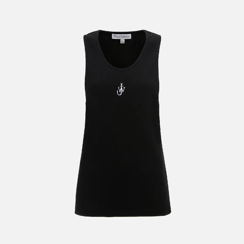 JW Anderson Anchor Embroidery Vest - Black