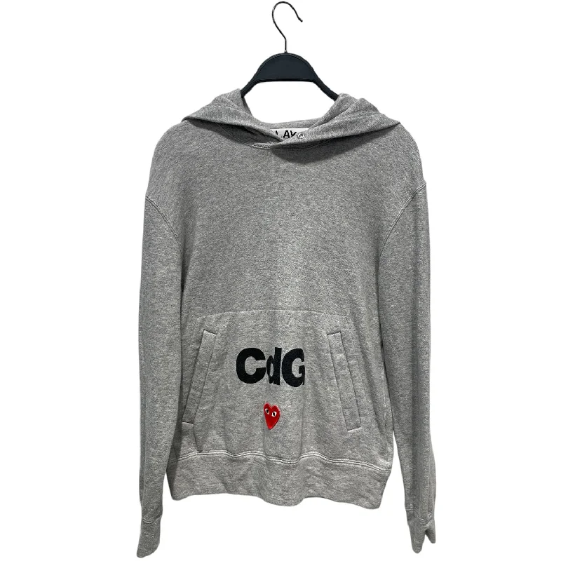 PLAY COMME des GARCONS/Hoodie/S/Gray/Cotton/AE-T104