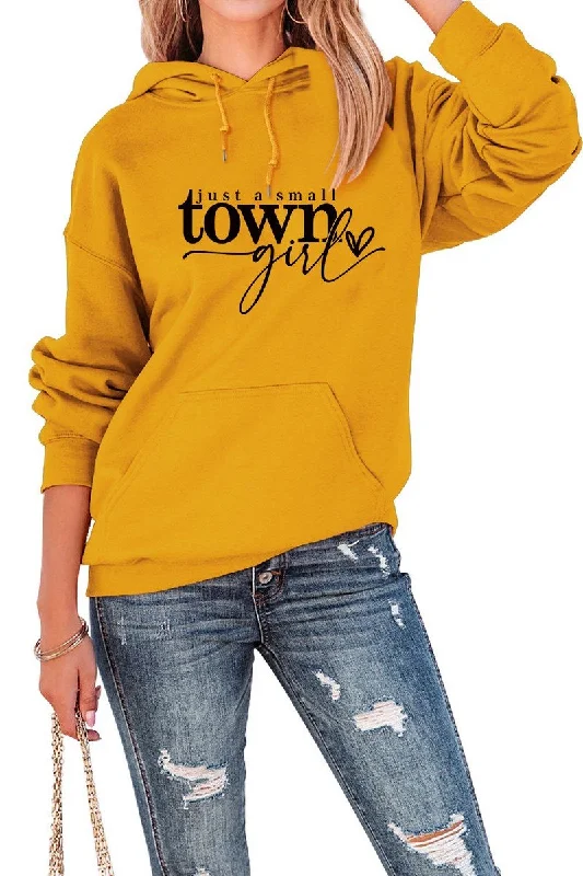 WOMEN LETTERING PRINT OVERSIZED PULLOVER HOODIE