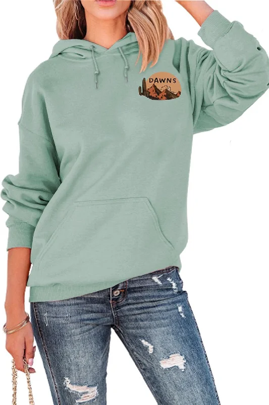 WOMEN WESTERN PRINTING PULLOVER CASUAL HOODIE