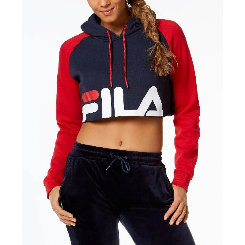 Fila Women's Luciana Cropped Hoodie Blue Size Extra Large