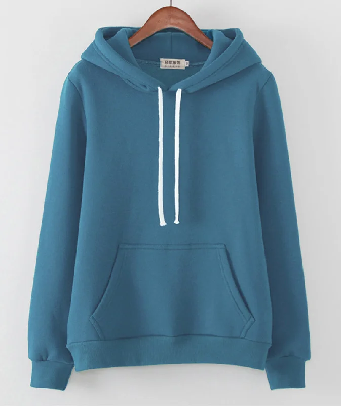 Hoodie simple loose plus fleece top  231