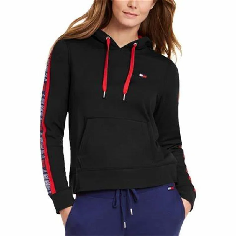 Tommy Hilfiger Women's Sport Logo Hoodie Black Size XX-Large