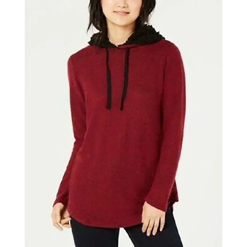 Ultra Flirt Juniors' Sherpa Lined Hoodie Red Size Extra Small