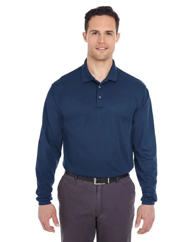 UltraClub 8210LS Adult Cool & Dry Long-Sleeve MeshPiqu Polo