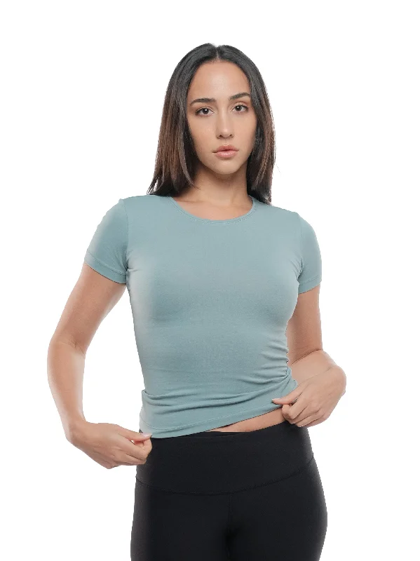 POWDER BLUE SHORT SLEEVE TOP