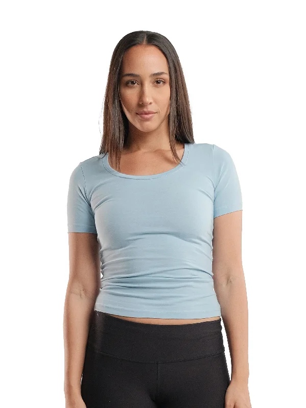 BABY BLUE U-SHAPED SHORT SLEEVE