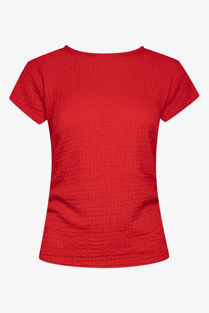 Blister Short Sleeve Top Red