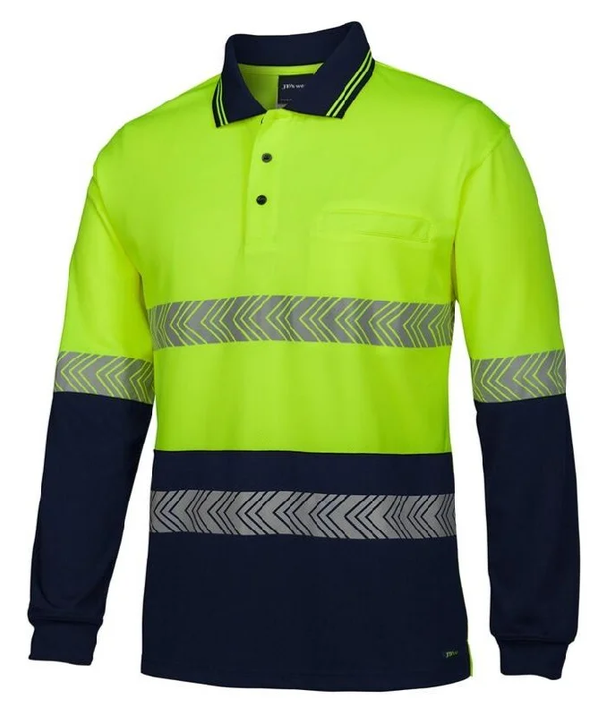 Hi Vis L/S Segmented Tape Polo