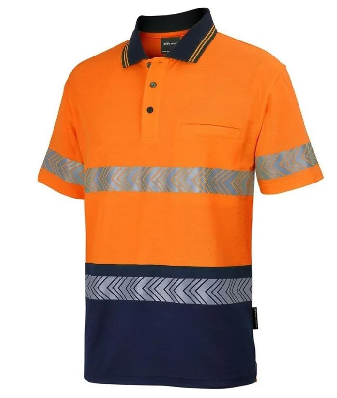 Hi Vis (D+N) Cotton Back, Polo with Segmented Tape