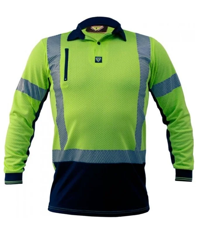 Hi Vis D/N Mens Microvent L/S Polo