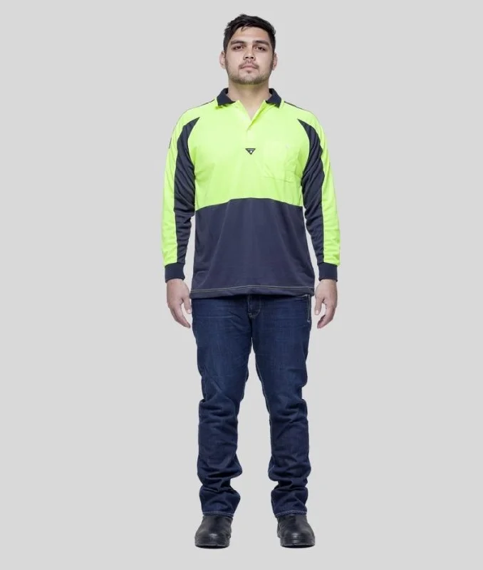 Hi Vis Long Sleeve PRP Polo Shirt