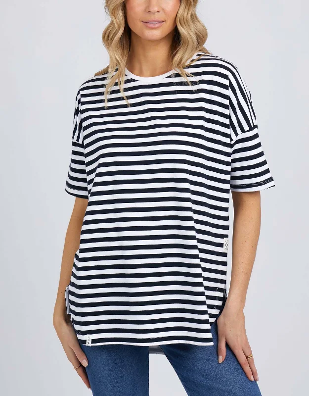 Lauren Stripe Short Sleeve Tee - Navy & White Stripe