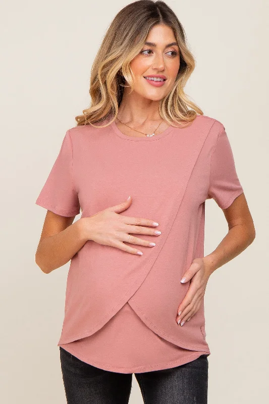 Mauve Bravado Designs Short Sleeve Nursing Top