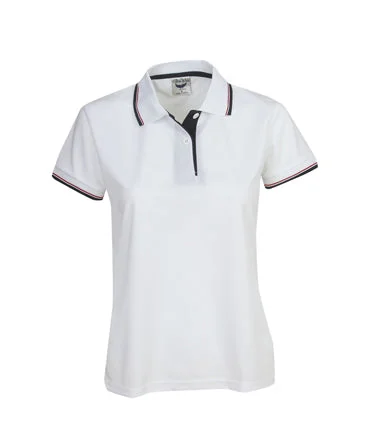 P47  White Painters Ladies 3 Tone Micro Mesh Polo Shirt