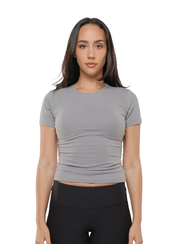 PLATINUM GREY SHORT SLEEVE TOP