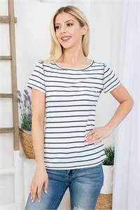 STRIPED SHORT SLEEVE TOP