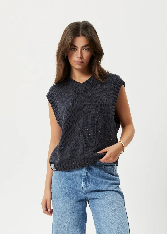 AFENDS Womens Solace - Knit Cropped Vest - Charcoal