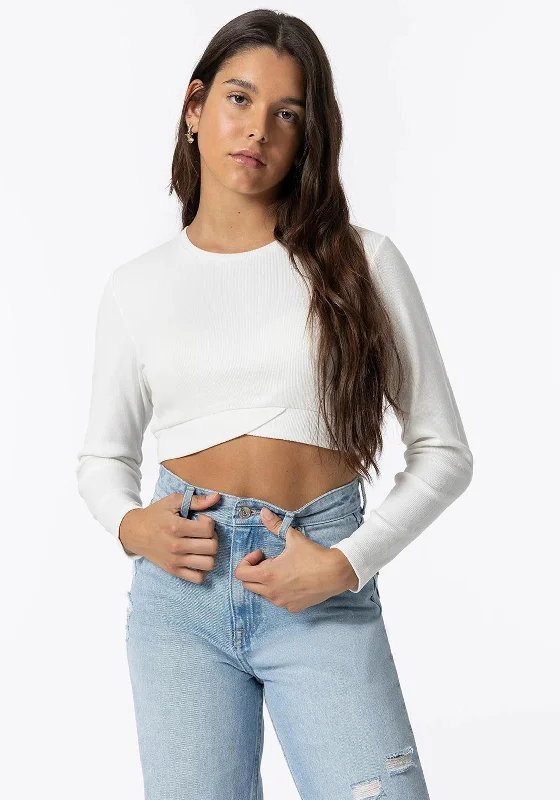 Tiffosi Girls Mosca Long Sleeve Crop Top, White