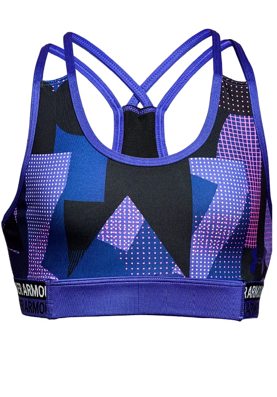 Under Armour Girls Heatgear Printed Crop Top, Purple