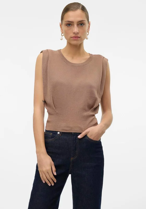 Vero Moda Lita Cropped Knit Top, Brown