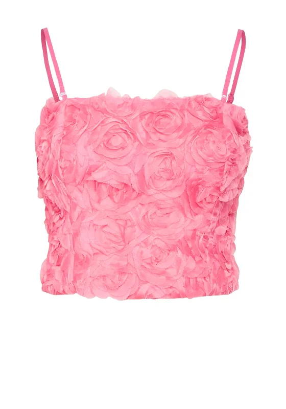 Vero Moda Mia Rose Crop Tube Top, Pink Cosmos