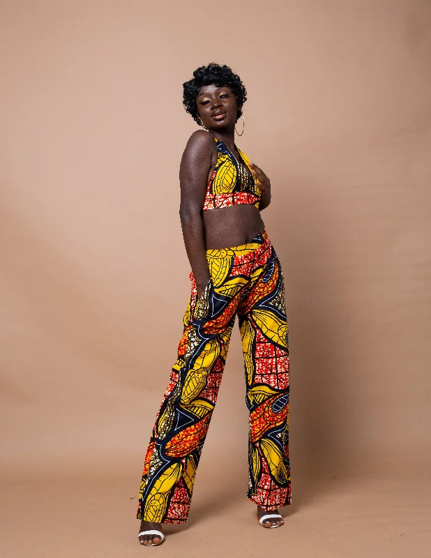 Ayah Ankara Crop Top | Yellow and Orange African Print