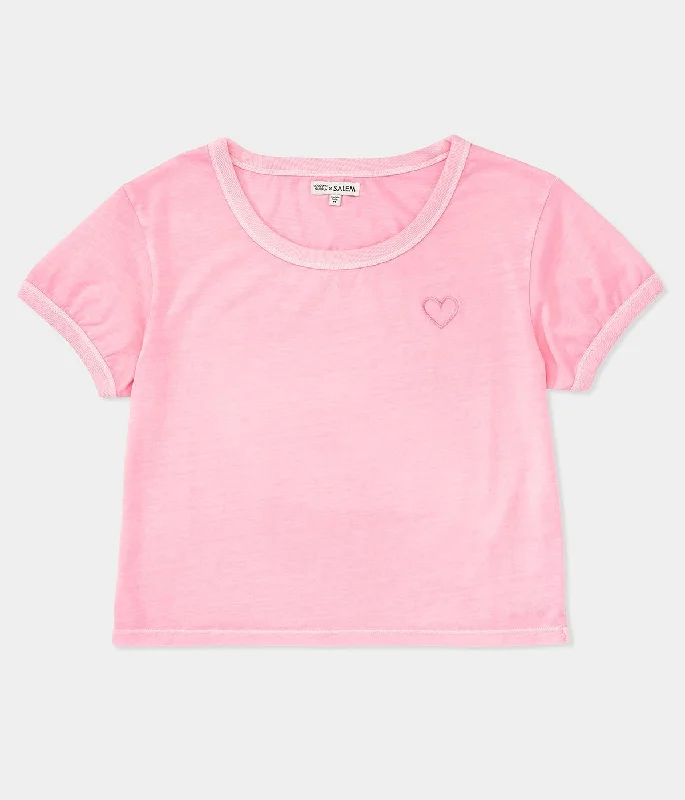 Pastel Cropped Tee - Pink