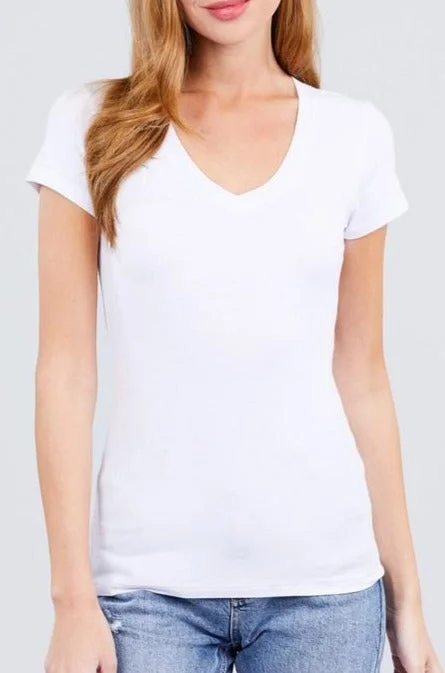 Solid V-Neck Tee