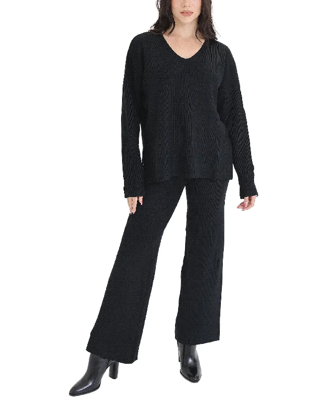 V-Neck Sweater & Pants Set - 2 Pc Set