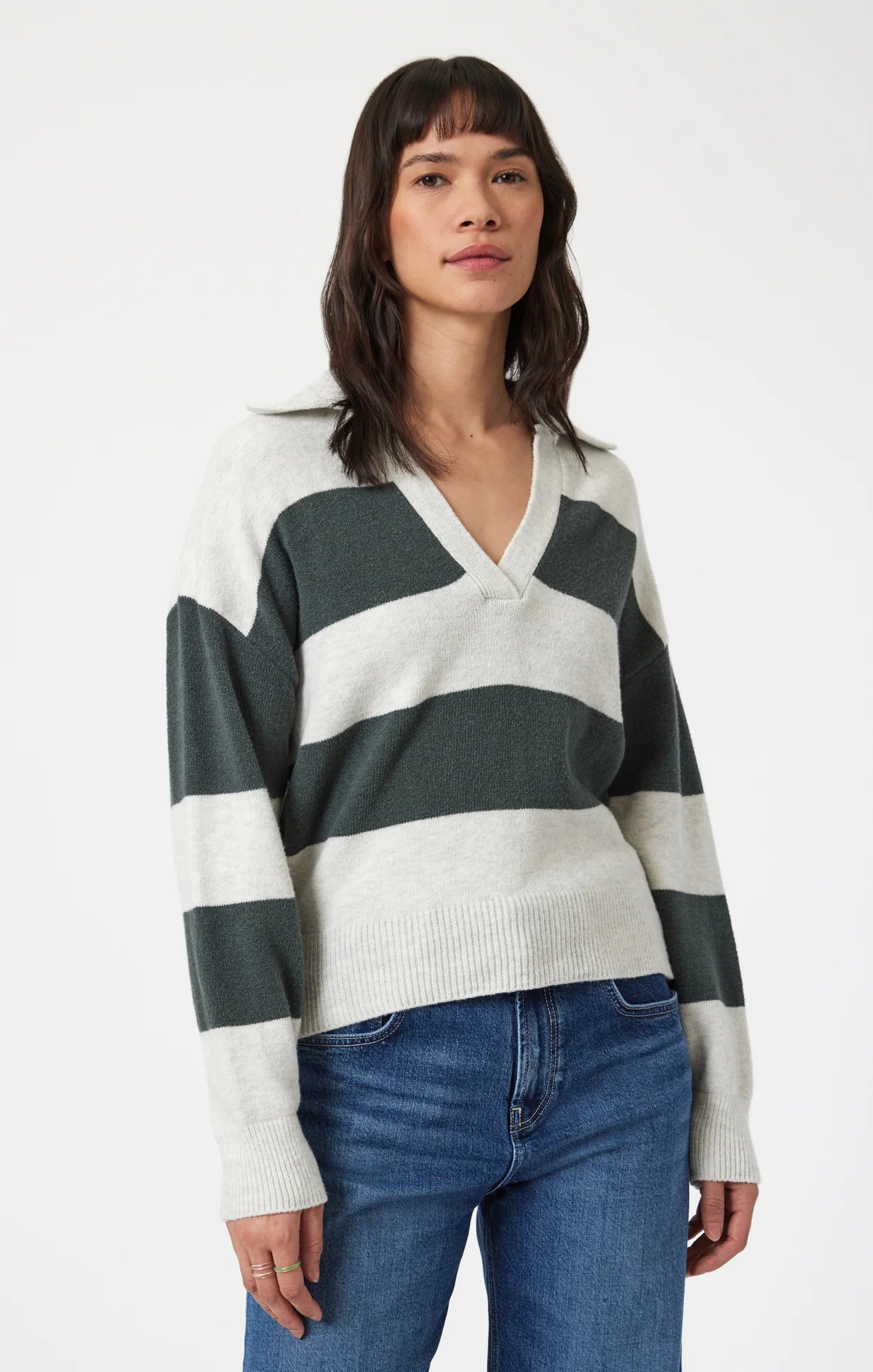 V-Neck Sweater Urban Chic Stripe