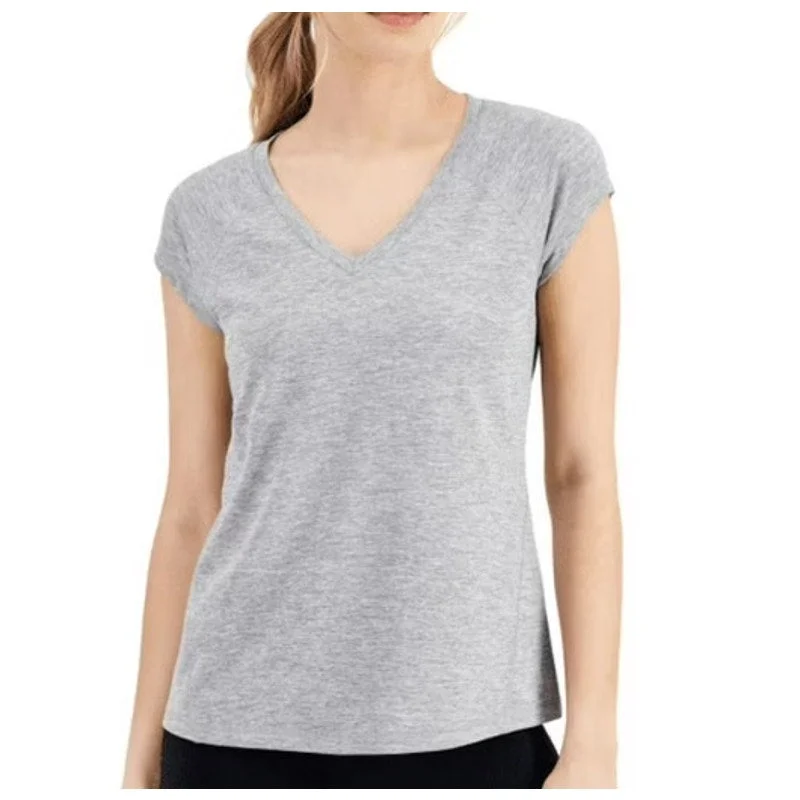 Ideology Heather Gray V-Neck Athletic Tee Shirt