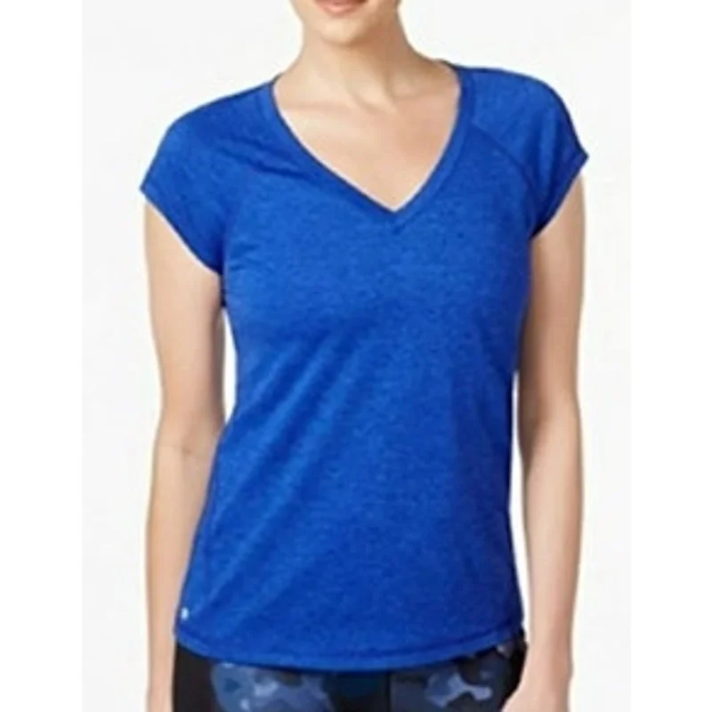 Ideology Heather Royal Blue V-Neck Athletic Tee Shirt