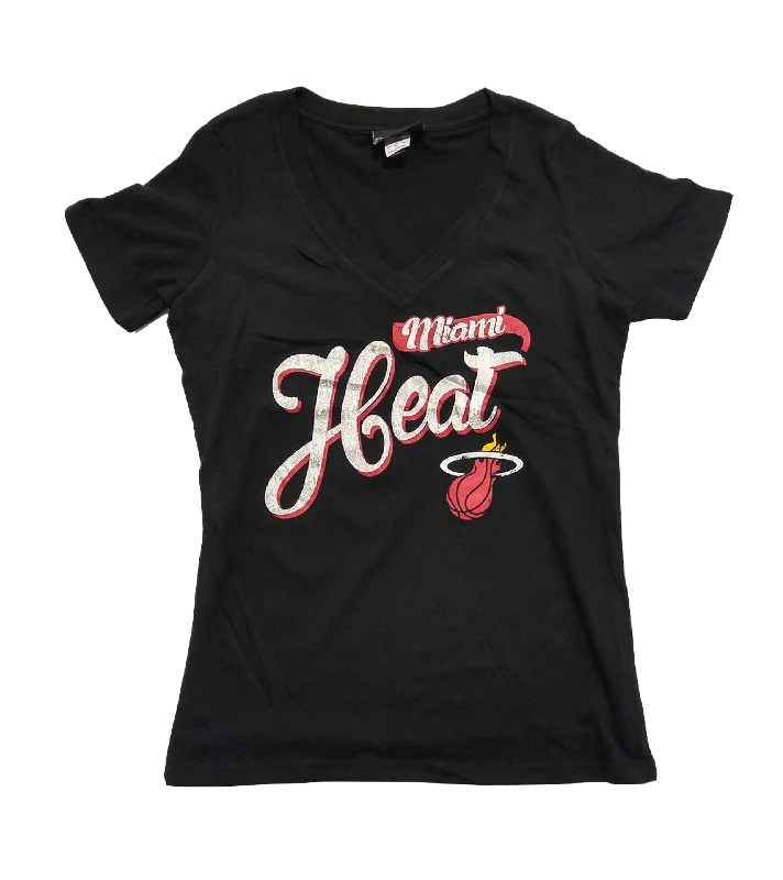 New ERA Miami HEAT Liquid Silver V-Neck