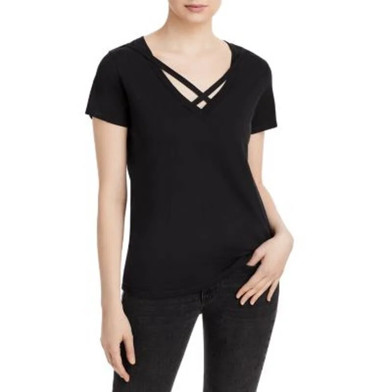 Philanthropy Ladies Black Strappy V-Neck "Slater" Tee Shirt