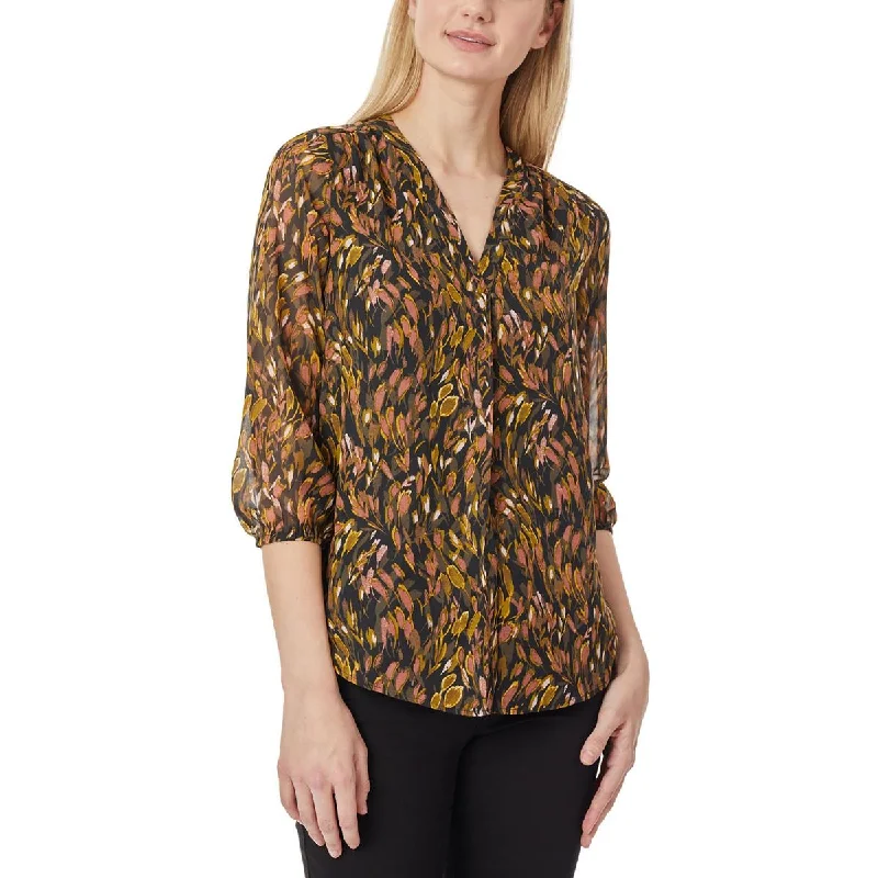 Womens V-Neck Layered Blouse